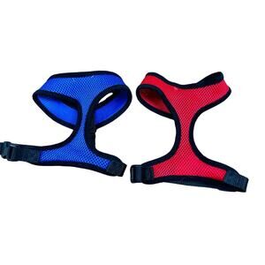 Four Paws red blue walk-about harness breathable mesh comfort no choke Small dog